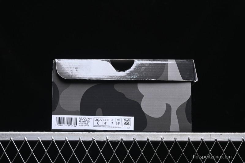 Nike Travis Scott x Fragment Design x Air Jordan 1 Low OG SP AJ1 Bape Collaboration - Klein Blue Lace-Up Low-Top Casual Sneakers - XS3186-201