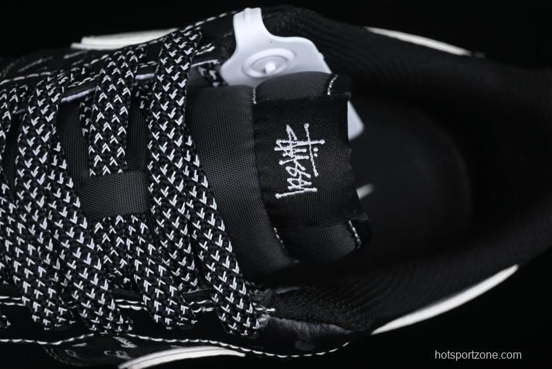 Nike Air Force 1 '07 Low Stussy Collaboration - All Black Low-Top Casual Sneakers - XZ6188-311