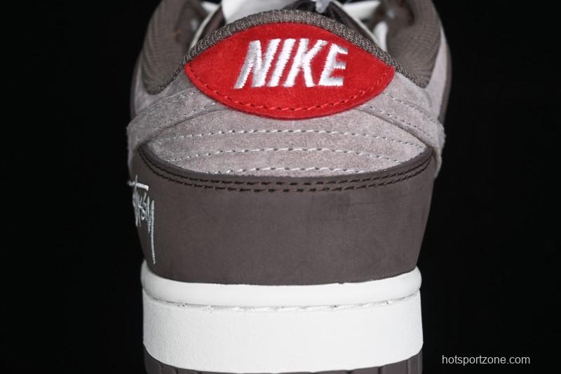 Nike SB Dunk Low Stussy Collaboration - Beige Brown Swoosh Anniversary High-End Custom Low-Top Casual Skate Shoes - SF1029-408