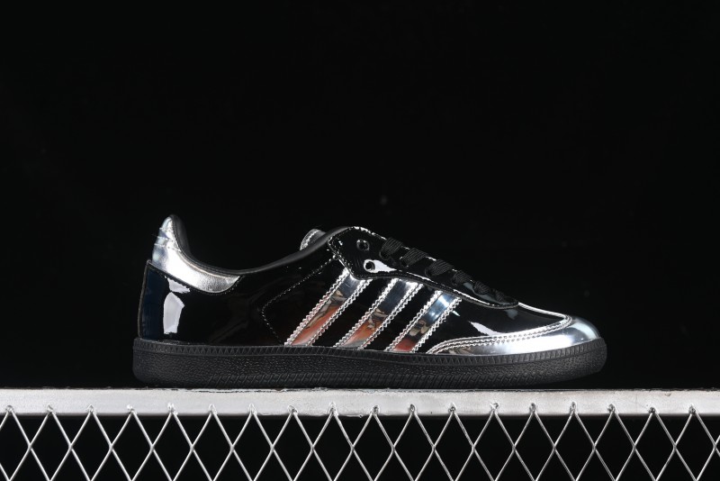 Adidas Samba Atmos IH3364 Patent Leather Black Silver Casual Sneakers