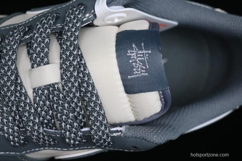 Nike Air Force 1 '07 Low Stussy Collaboration - Grey White Gum Sole Low-Top Casual Sneakers - XZ9688-101