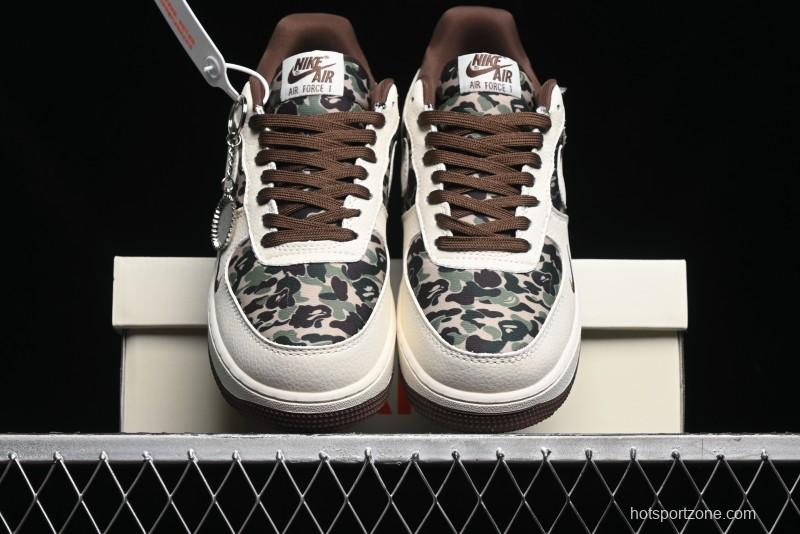 Nike Air Force 1 Low Bape Collaboration - Beige Camo Casual Sneakers - KK1988-019