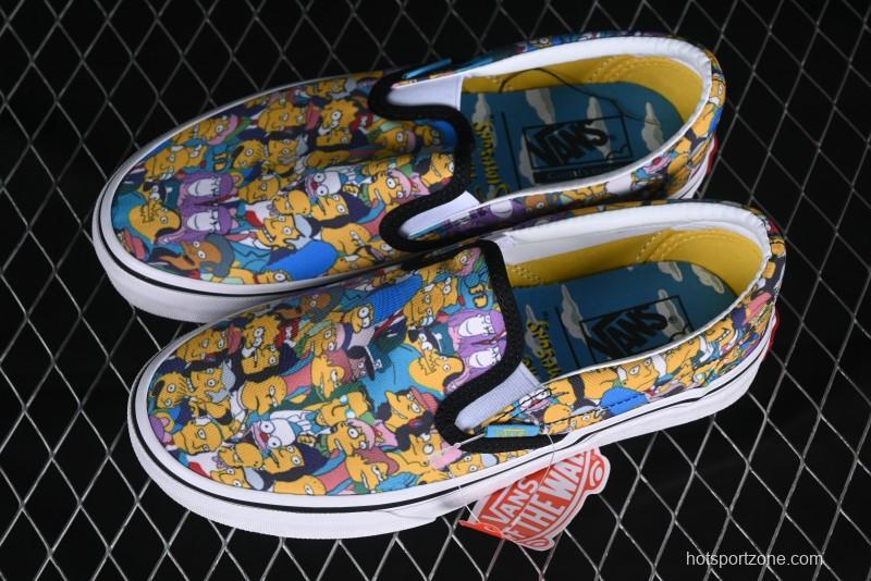 Vans Slip-on Pro Simpson Family All Over Print Low Top Skate Shoes - VN0A3WMD1TJ