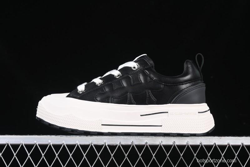 Shoot Brand Replay Black Plum Retro Comfort Leather Anti-Slip Platform Low-Top Casual Sneakers - AJD4