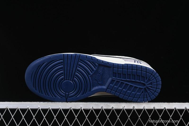 Nike SB Dunk Low MLB Collaboration Embroidered Blue Logo Anniversary Custom Low-Top Casual Skate Shoes - DJ2024-092
