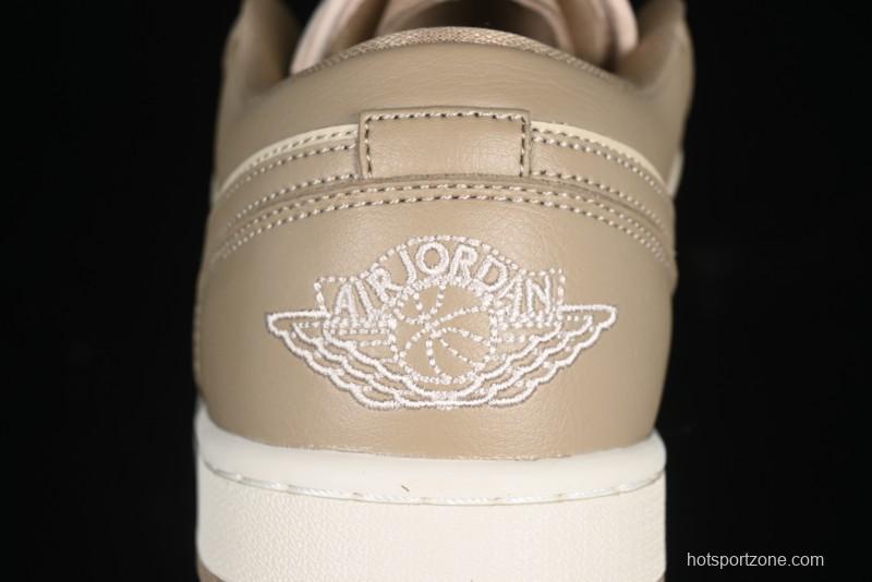 Nike Air Jordan 1 Low AJ1 Wheat Color Low-Top Casual Sneakers - DC0774-203