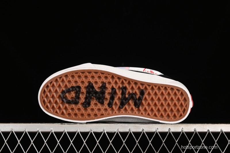 Vans Classics Knu Skool Retro Sneakers with Embroidered Graffiti Design and Thick Tongue - VN000CS00ZB