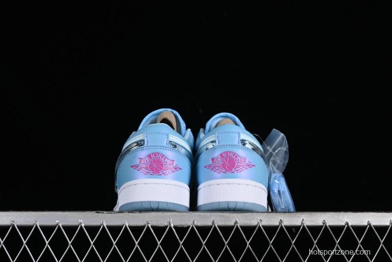 Nike Air Jordan 1 Low Custom Black Green Casual Sneakers - FN7366-400