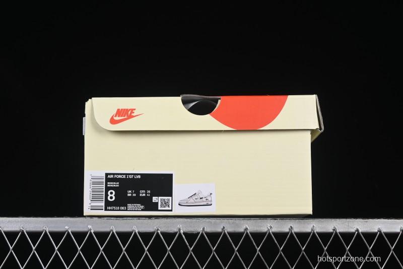 Nike Air Force 1 '07 Low Stussy Collaboration Grey Swoosh Casual Sneakers - HH7518-063