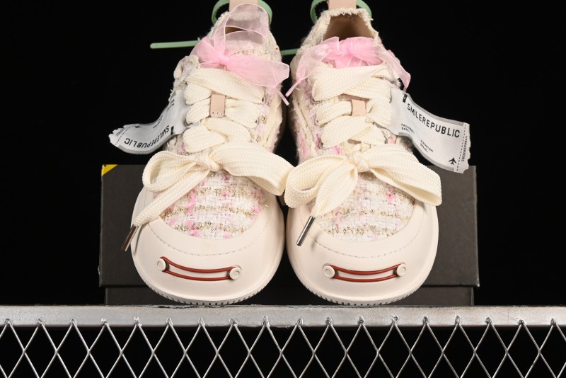 SMILEREPUBLIC SMILE Collection Canvas Sneakers with Thick Sole and Open Toe Design - G.D4