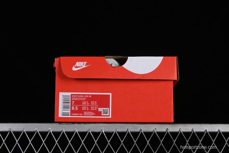 Nike Dunk Low "Just Do It" SB Low-Top Casual Skate Shoes in Coconut Milk and Pink - FD8683-700