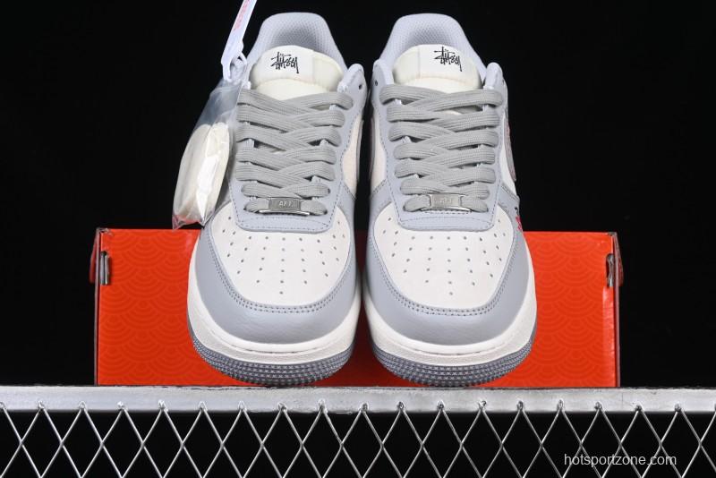 Nike Air Force 1 '07 Low Stussy Lunar New Year Snake Limited Edition Grey Snake Low-Top Casual Sneakers - DM6688-027