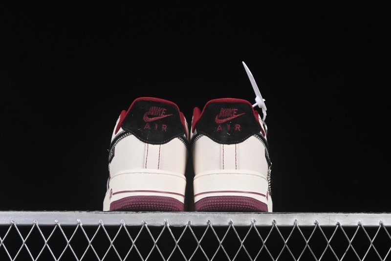 Nike Air Force 1 '07 Low Dior Collaboration Burgundy Low-Top Casual Sneakers - KK1988-046