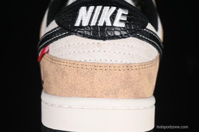 Nike SB Dunk Low Year of the Snake Wheat Black Swoosh Anniversary Custom Low-Top Casual Skate Shoes - YX5066-267