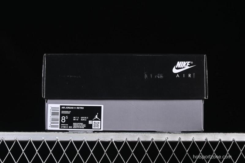 Nike Air Jordan 11 Retro High Top Basketball Shoes in Black/Orange - CT8012-800