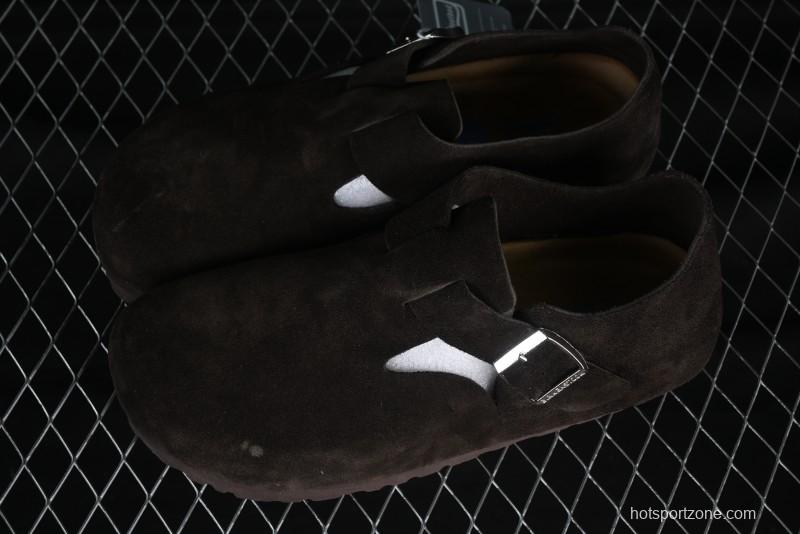 Birkenstock London BS Unisex Slip-On Casual Shoes with Soft Suede Leather and Lambswool Insole - BS