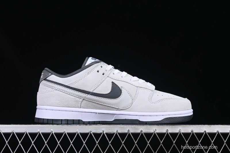 Nike Dunk Low 85 Double Swoosh White Grey SB Low Top Casual Skate Shoes - HV1800-101