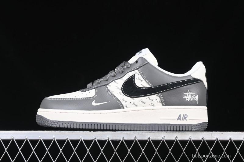 Nike Air Force 1 '07 Low Stussy Collaboration - Nebula Grey Low-Top Casual Sneakers - XZ3328-168