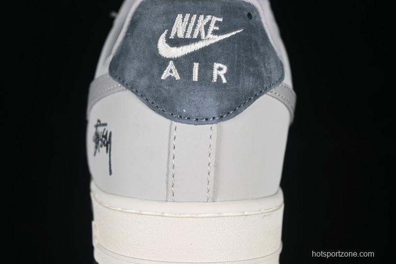 Nike Air Force 1 '07 Low Stussy Collaboration Galaxy Grey Low-Top Casual Sneakers - KK1988-055