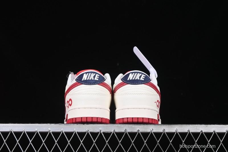 Nike SB Dunk Low Supreme Collaboration Year of the Snake Limited Edition Red Snake Print Anniversary Custom Low-Top Casual Sneakers - XS1086-015