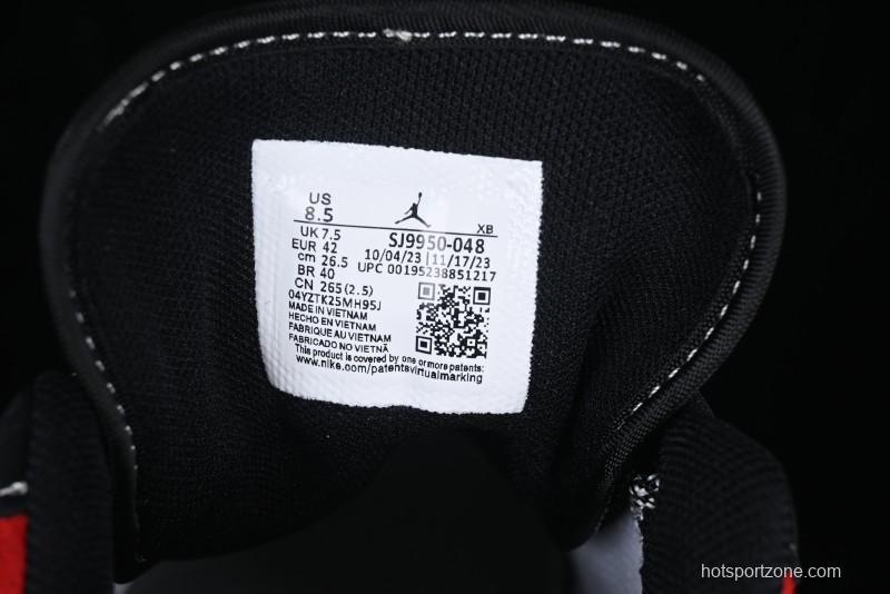 Nike Air Jordan 1 Low Stussy Collaboration - Black Red Custom High-End Retro Basketball Shoes - SJ9950-048