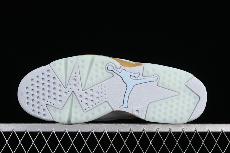 Nike Air Jordan 6 Retro Paris Olympics Sneakers with Metallic Gold Accents - DQ4914-074