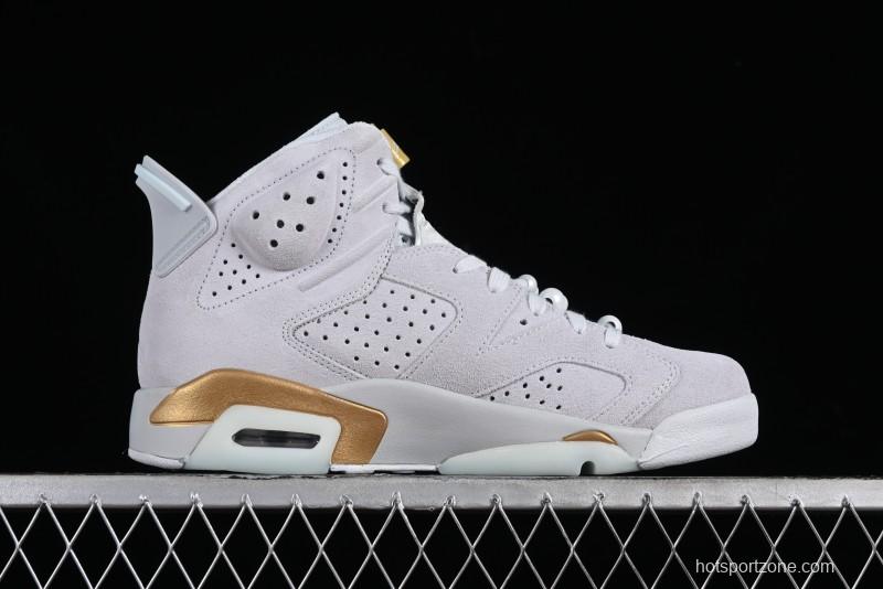 Nike Air Jordan 6 Retro Paris Olympics Sneakers with Metallic Gold Accents - DQ4914-074