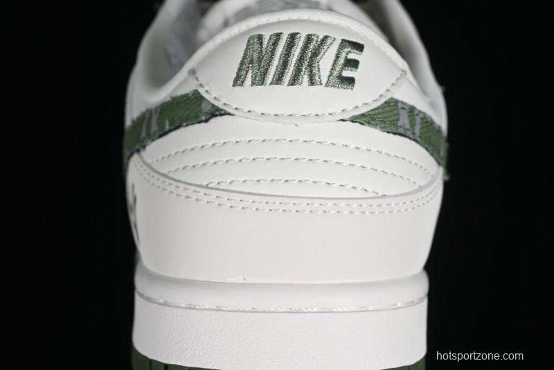 Nike SB Dunk Low MLB Collaboration - Green Denim Anniversary Custom Low-Top Casual Skate Shoes - DQ1098-345