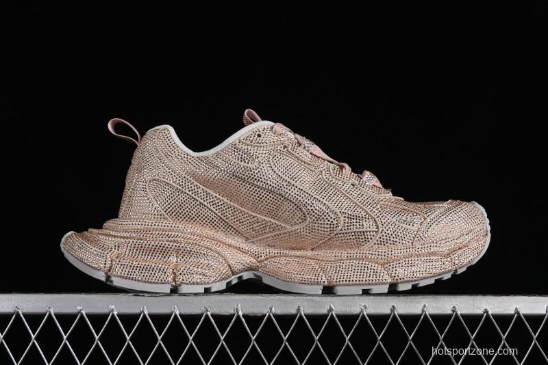 Balenciaga Phantom Sneaker Champagne Gold Full Diamond Trend Running Shoes - W3XL59645