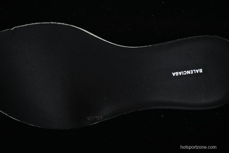 Balenciaga Monday Leather Round Toe Lace-Up Low-Top Lifestyle Sneakers - WDTSC9110