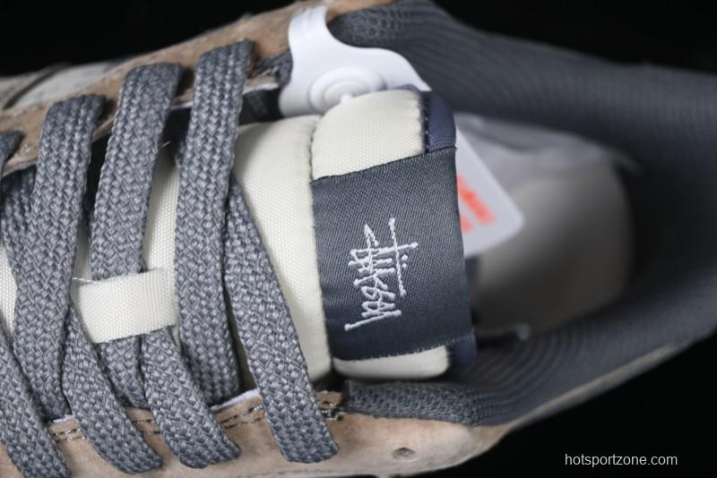 Nike Air Force 1 '07 Low Stussy Collaboration - Lambskin Brown Low-Top Casual Sneakers - XZ6188-888