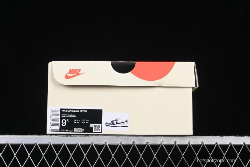 Nike SB Dunk Low Stussy Collaboration Black Blue Suede Anniversary Custom Low-Top Casual Skate Shoes - XS1086-013