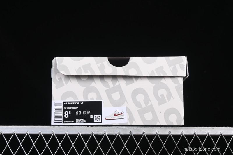 Nike Air Force 1 '07 Low The North Face Collaboration Beige Red Casual Sneakers - DM6688-047