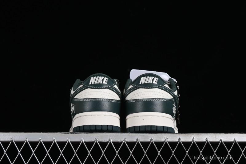 Nike SB Dunk Low Stussy Collaboration - Navy Starry Sky Anniversary Custom Low-Top Casual Skate Shoes - BB9898-003