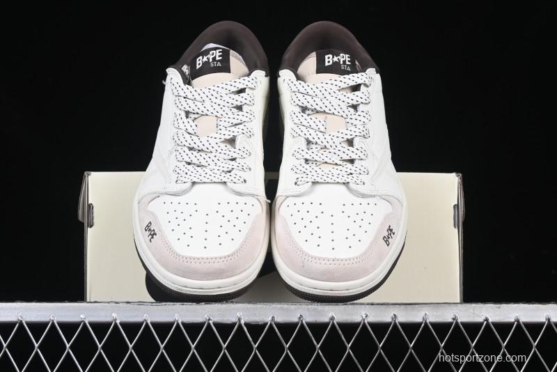 Nike Travis Scott x Fragment Design x Air Jordan 1 Low OG SP AJ1 Bape Collaboration Sneakers - AG3702-807