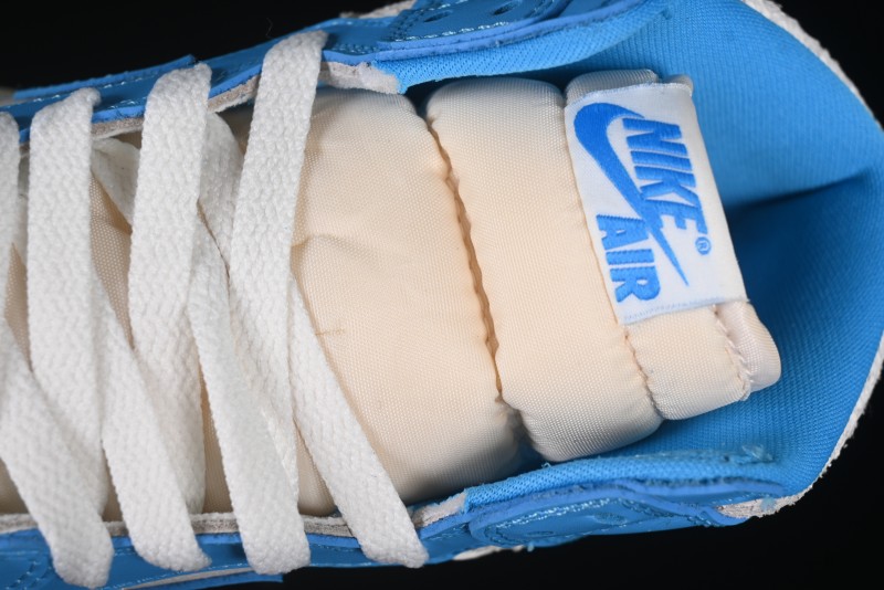 Nike Air Jordan 1 High OG "UNC Reimagined" Retro Basketball Shoes with Cracked Leather and Vintage Midsole - DZ5485-402
