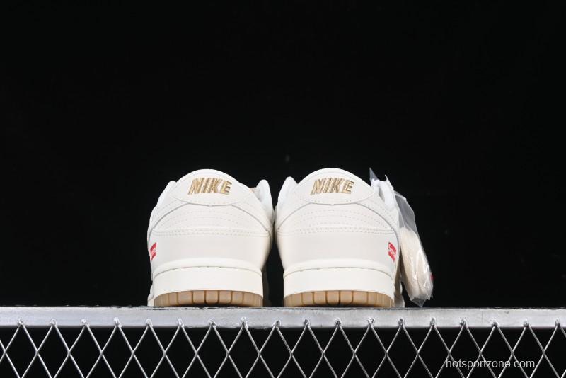 Nike SB Dunk Low Supreme Collaboration Two-Tone Khaki Anniversary High-End Custom Low-Top Casual Skate Shoes - BB8675-111