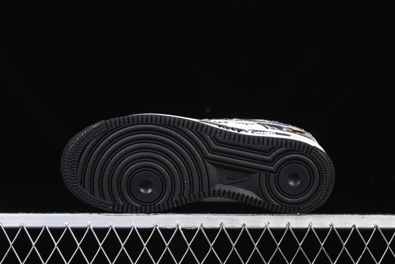 Nike Air Force 1 '07 Low "Black Jeans" Graffiti Casual Sneakers - FB0607-660