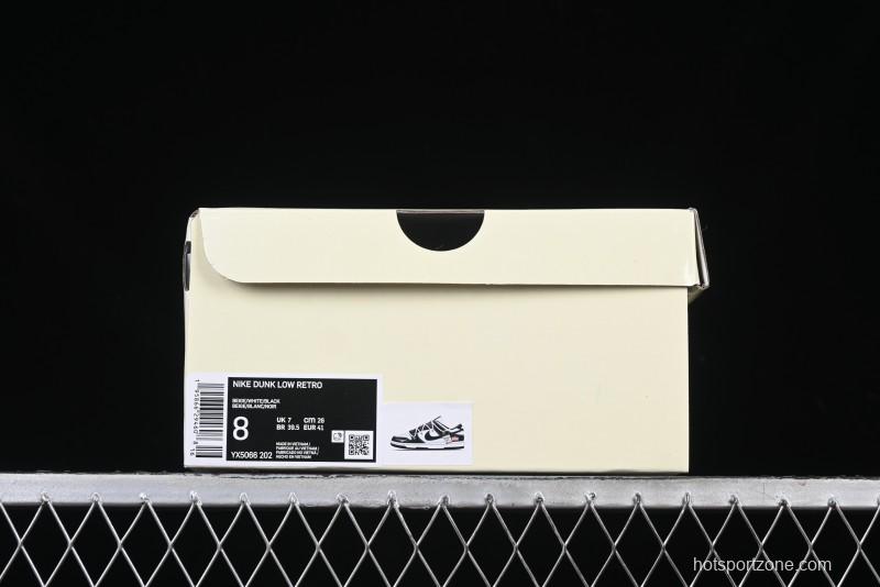 Nike SB Dunk Low Supreme x Stone Island Triple Collaboration Strap Patch Black Swoosh Anniversary Custom Low-Top Casual Skate Shoes - YX5066-202