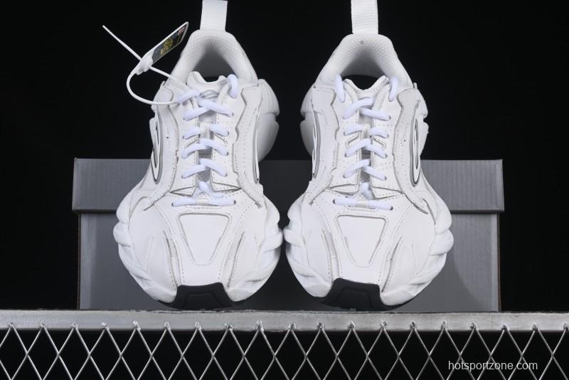 Balenciaga Monday Leather Round Toe Lace-Up Low-Top Lifestyle Sneakers - WDTSC9110