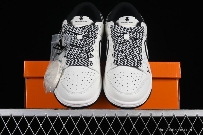 Nike SB Dunk Low LV Collaboration - Beige Black Violent Bear Anniversary High-End Custom Low-Top Casual Skate Shoes - SJ2068-239