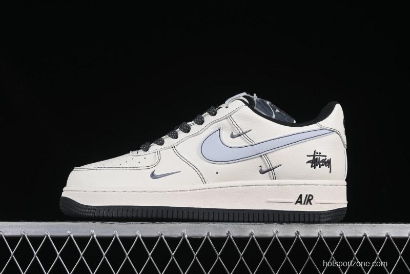 Nike Air Force 1 '07 Low Stussy Collaboration Embroidered Mini Swoosh Casual Sneakers - XZ6188-630