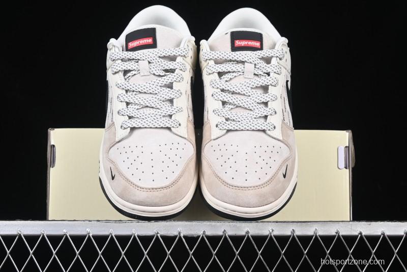 Nike SB Dunk Low Supreme Collaboration - Beige Brown Anniversary High-End Custom Low-Top Casual Skate Shoes - XS1086-003
