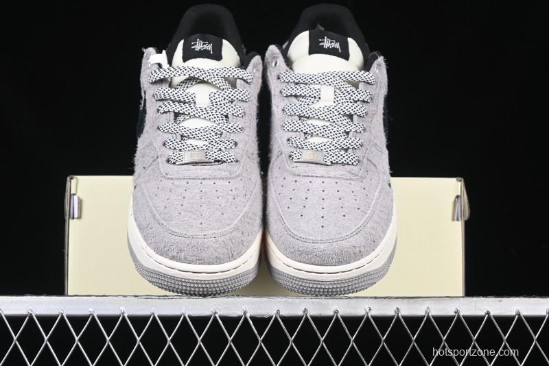 Nike Air Force 1 '07 Low Stussy Collaboration - Suede Grey Low-Top Casual Sneakers - SJ6698-018