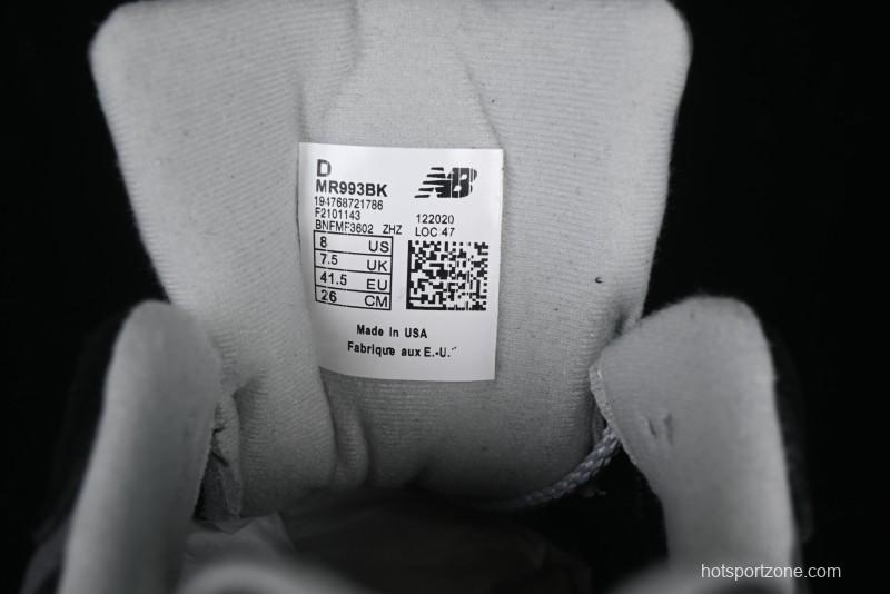 New Balance Made In USA M993 Series Classic Retro Casual Running Shoes - MR993BK