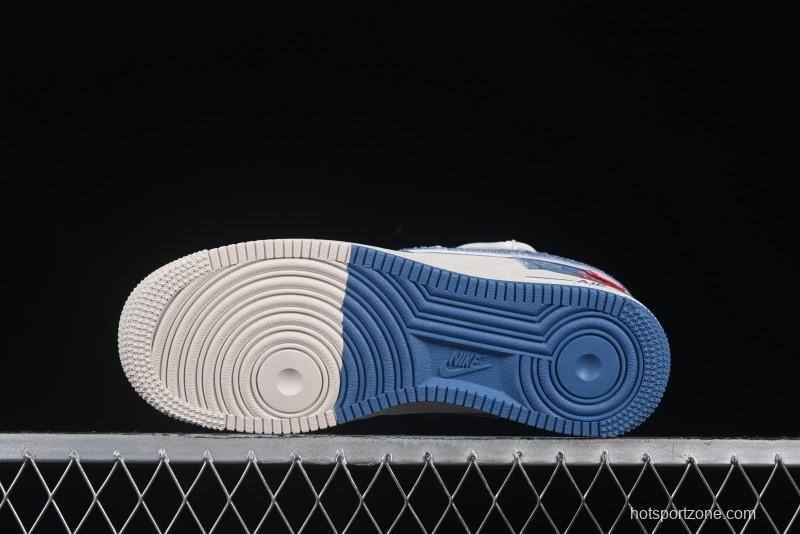 Nike Air Force 1 '07 Low Levi's Denim Patchwork Lace-Up Casual Sneakers - SJ1198-001