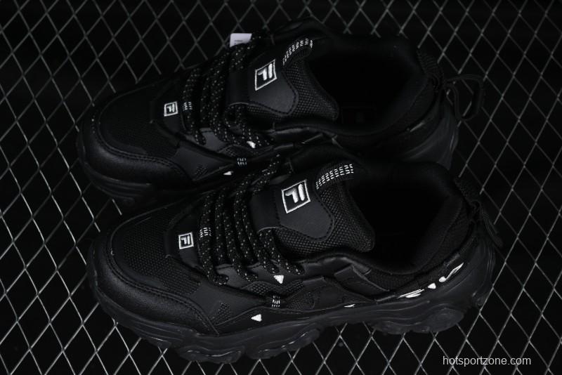 Fila Fusion Retro Mars Running Shoes with Lace-Up Design and Cushioned Sole - F12W422103FBK