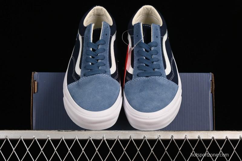 Vans Sk8-Mid Reissue 83 High-End Blue Suede Retro Skate Shoes - VN000CQDDWR