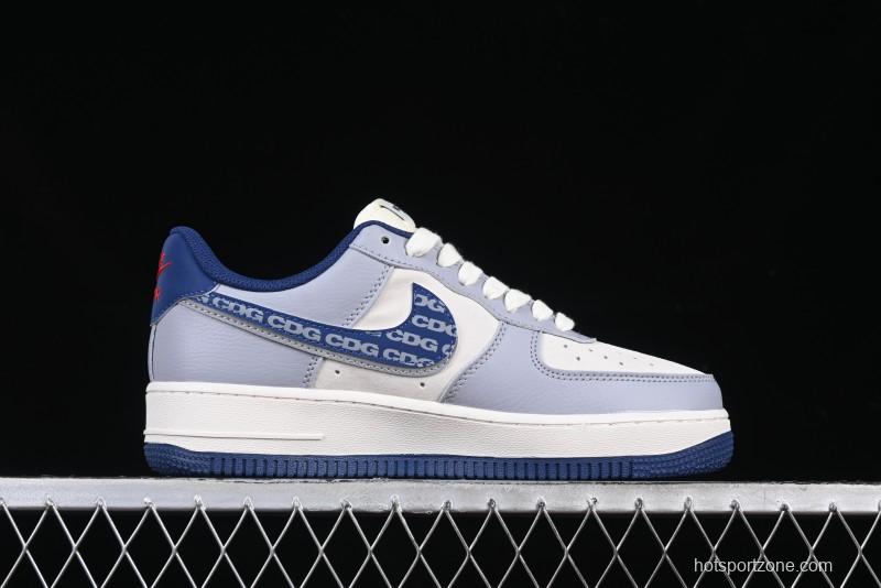 Nike Air Force 1 '07 Low The North Face x CDG Blue Double Swoosh Casual Sneakers - DM6688-019