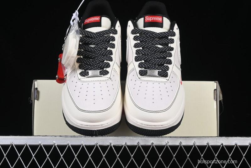 Nike Air Force 1 '07 Low Supreme Collaboration Casual Sneakers with Full-Length Air Cushion - BB7518-012